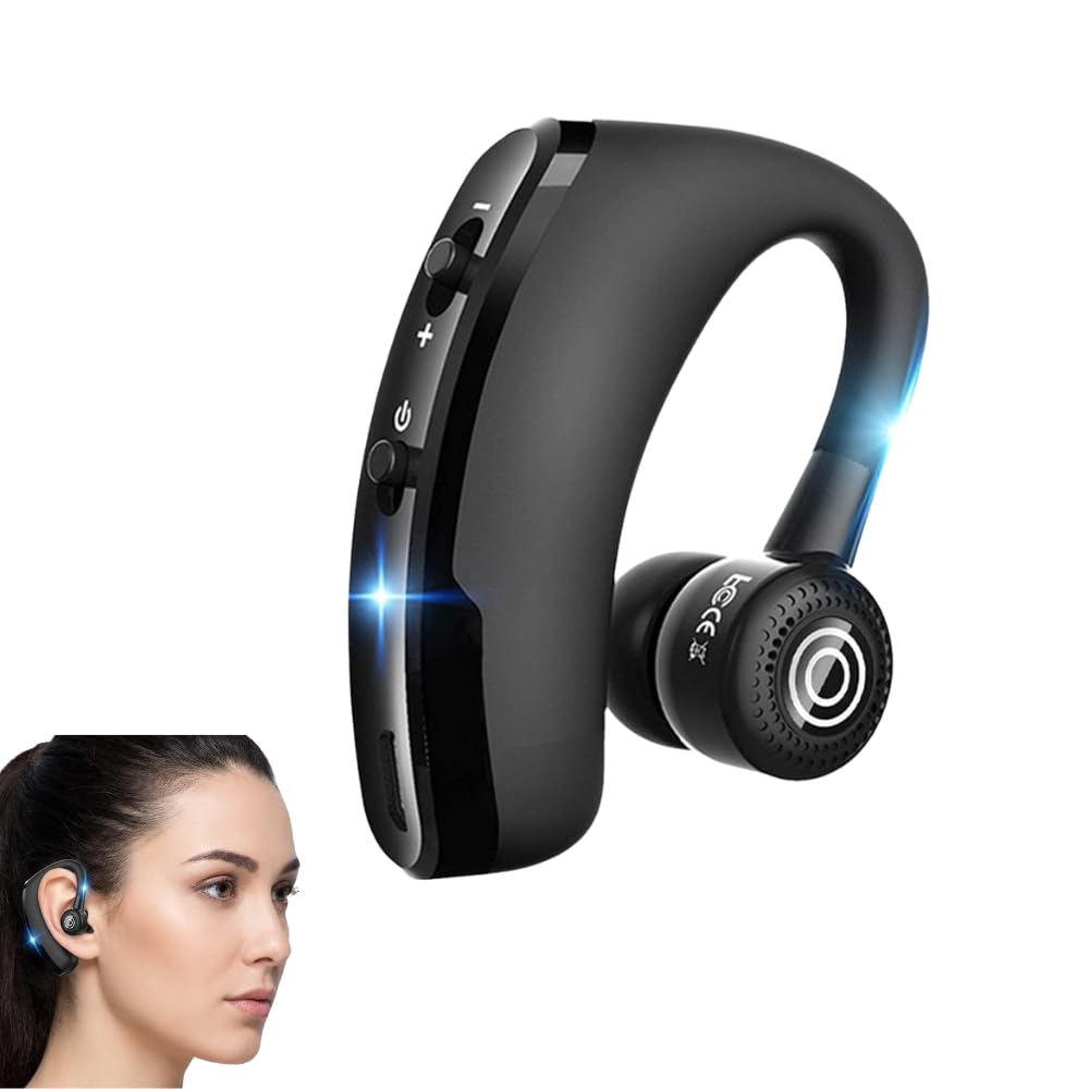 Drumstone (𝐒𝐩𝐞𝐜𝐢𝐚𝐥 𝟏𝟓 𝐘𝐞𝐚𝐫𝐬 𝐖𝐚𝐫𝐫𝐚𝐧𝐭𝐲 Single Ear Wireless Bluetooth 4.1 Headset with 270° Rotatable Ear Hook, Handsfree Calling, Voice Dialing, Lightweight Design