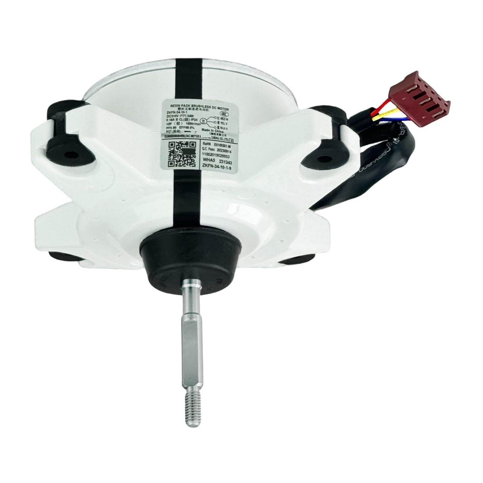 ZKFN-34-10-1 Motor de control de aire acondicionado Motor de CC sin escobillas DC310V 34W 0.16A 1000r/min, Piezas de ventilador externo de frecuencia variable, Conector: 3 cables, Rot: CW