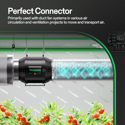 image for VIVOSUN 4 Inch 25 Feet Flex Air Aluminum Duct for Ventilation, 2 Clamp