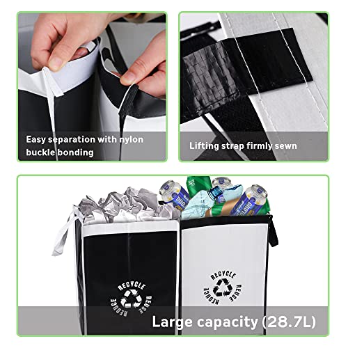 Bebesta Recycle Waste Bin Bags For Kitchen Home Trash Sorting Bins Organizer Waterproof Baskets Compartment Container (2Pcs) (4.0) #TOP3