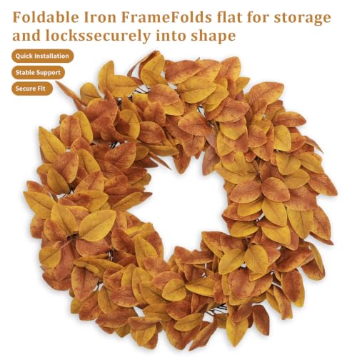 20" Fall Wreath for Front Door, Artificial Autumn Wreath - image 3