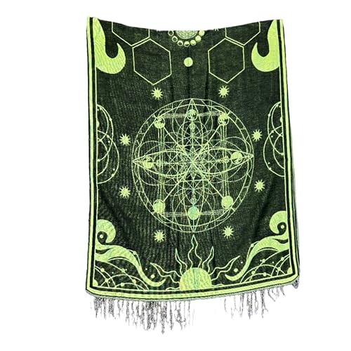 Glow-in-the-Dark Festival Pashmina Sacred Geomery Cosmic Pattern2
