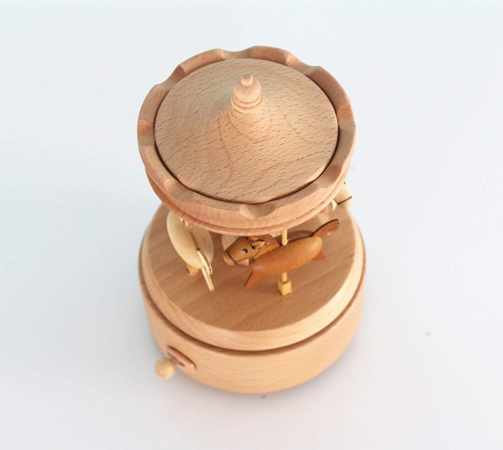 Escenarios Innovadores Caja de Música de Madera, Primo Creativo manivela de Madera artesanías Caja de música Mejor Regalo y Decoraciones Idea para Cumpleaños, Navidad - Merry-Go-Round