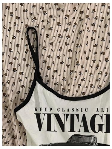 Women's Car Graphic Tank Tops Vintage Scoop Neck Spaghetti Strap Crop Camisole Top Summer Clothes3