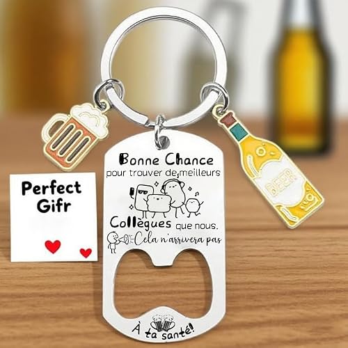 YZLPLP Cadeau Collègue Porte Clef Cadeau depart Collègue de travail homme Retraite Homme Original porte clef collegue au top collègue de travail humoristique (1) – vue 4