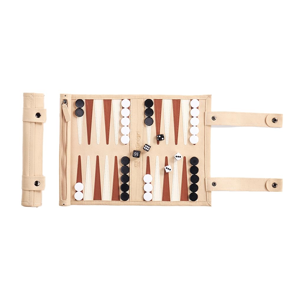 Juego de backgammon de viaje, juego de mesa de cuero enrollable