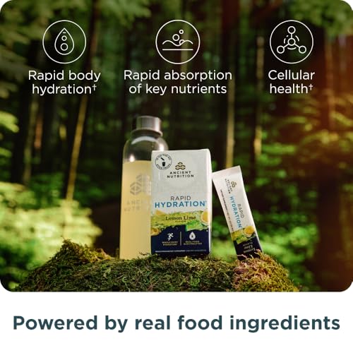 Ancient Nutrition Rapid Hydration Electrolytes Powder, Lemon Lime - image 3