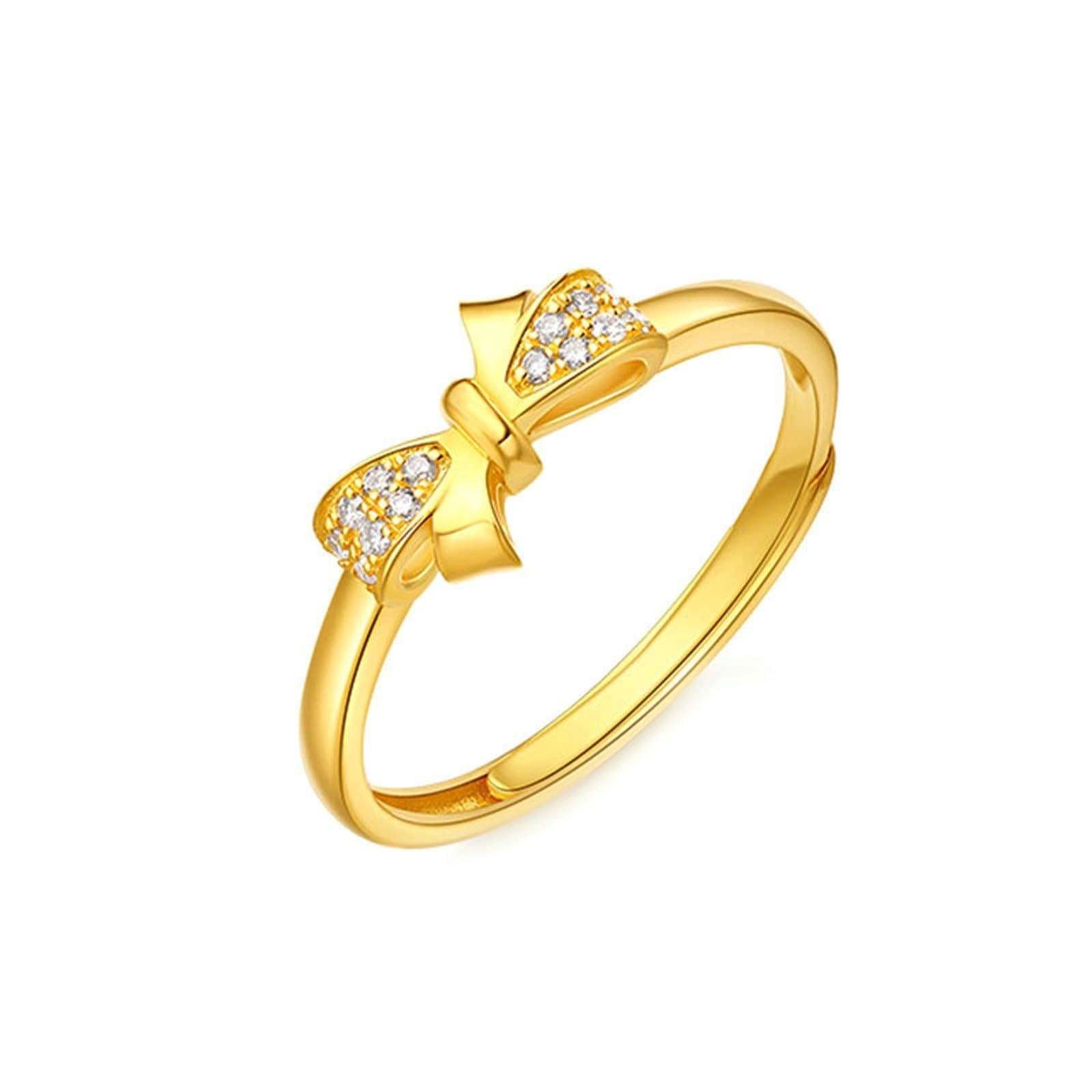 Wycian Anello BFF in oro 18 carati, con nodo di moissanite, taglio rotondo, bianco, personalizzabile, per laurea, amicizia