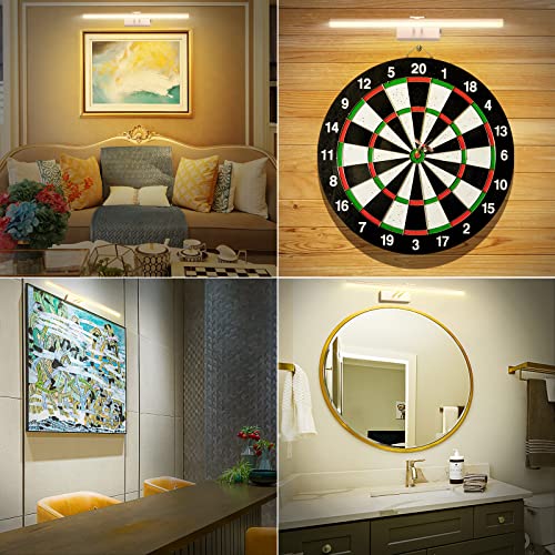 Funchday Picture Light,5000Mah Battery Operated Picture Light For Wall,Wireless Remote Painting Light With Timer And Dimmable,16”Metal Art Light For Display,Wall,Artwork,Portrait,Gallery-Rosegold #TOP3