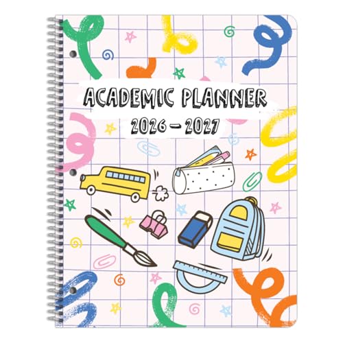 Dated Elementary Student Planner 2026-2027 Academic School Year, Large (8.5" by 11") Matrix Style Datebook with Create Cover