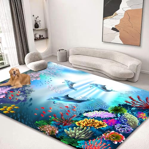 Tapete Coral Marina QH 150x180 cm Lavable Antideslizante