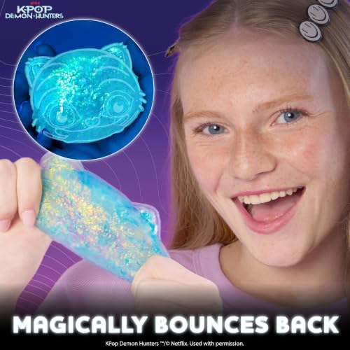 Image of Netflix Kpop Demon Hunters Gelli Gels 3 Pack - Slow-Flow Glitter Squishy Sensory Toys, Squeeze Stress Toy for Kids & Teens, Satisfying Sugar Squish Fidget