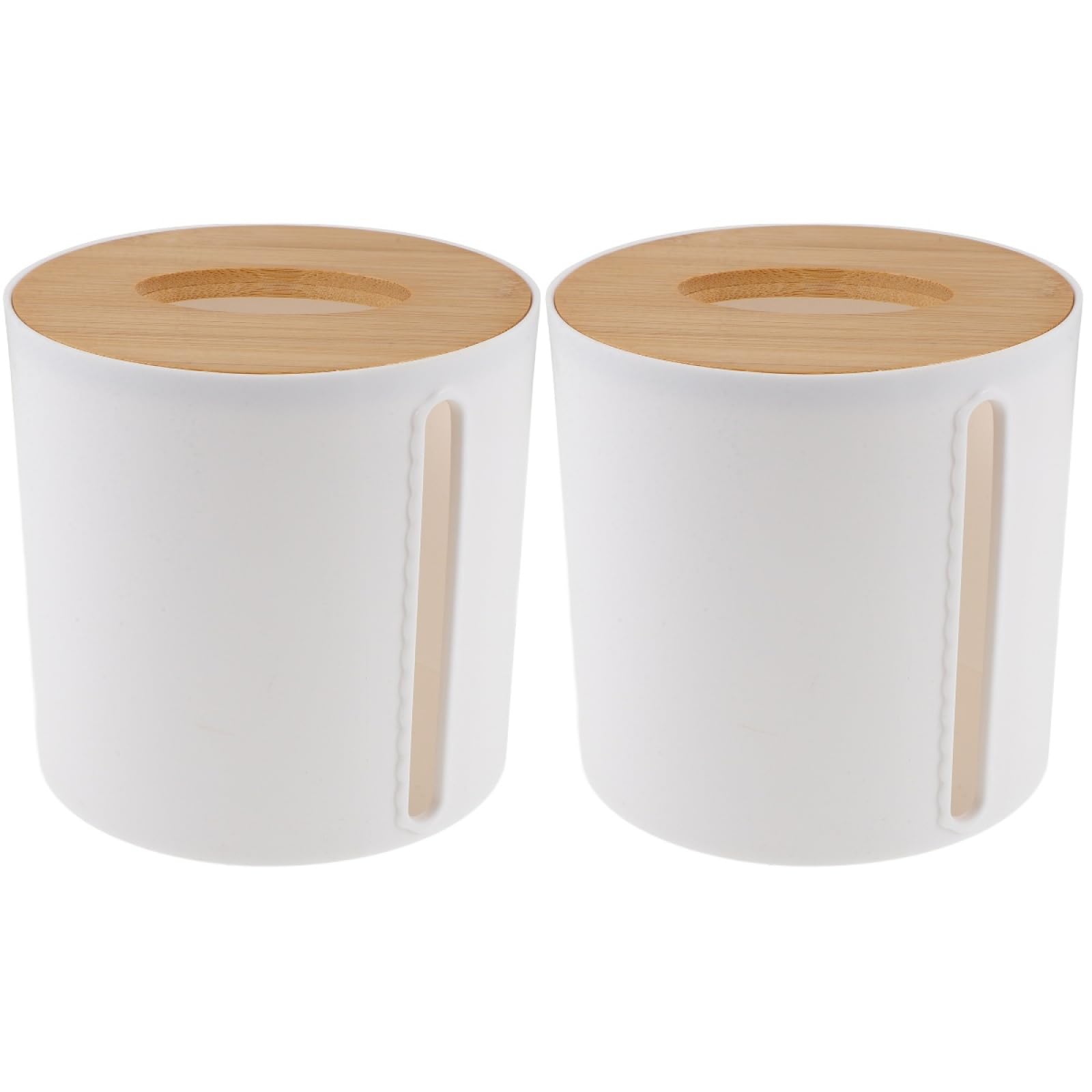 MAGICLULU Toilet Paper Roll Dispenser with Lid Freestanding Toilet Roll Storage Box Countertop Paper Holder for Kitchen Bathroom Bar Restaurant Set of 2