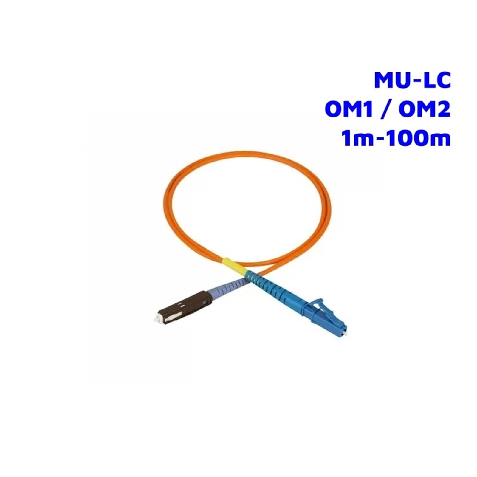 Cordon de raccordement Fibre Optique MU-LC OM1 OM2 multimode simplex 2 mm LC-MU 1-100 m(Grey/Green)
