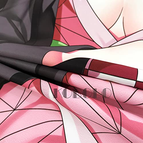 Anime Body Pillow Cover Kimetsu No Yaiba Kamado Nezuko 59In X19.6In(150X50Cm) Pillowcase Cover Japanese Anime Hugging Pillow Cover Peach Skin #TOP5