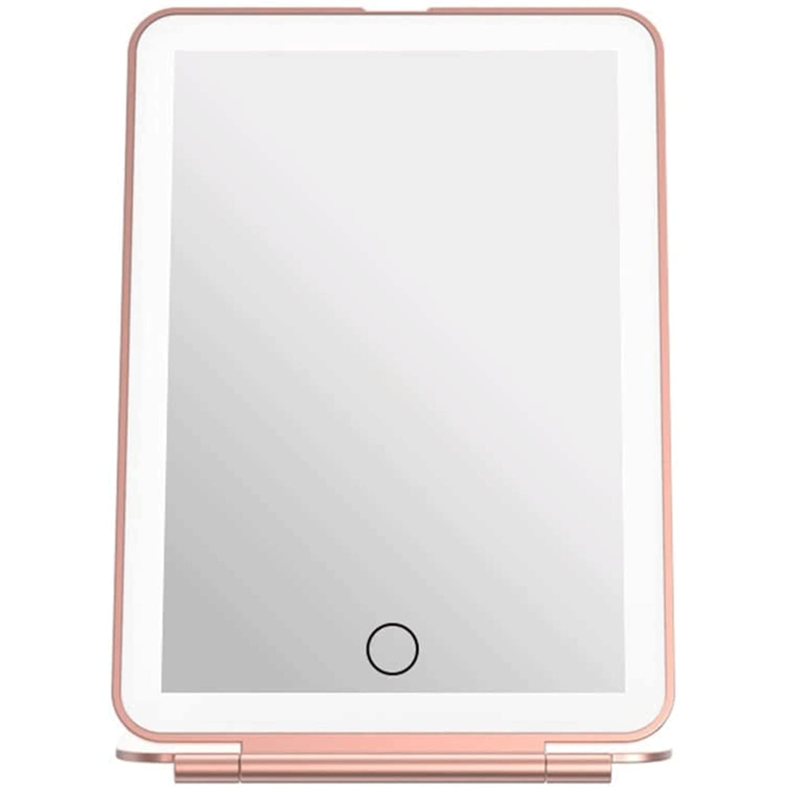 Specchio Specchio per trucco rettangolare pieghevole a LED, specchio da viaggio ultrasottile compatto e facile da trasportare, specchio cosmetico HD con luci Chiaro