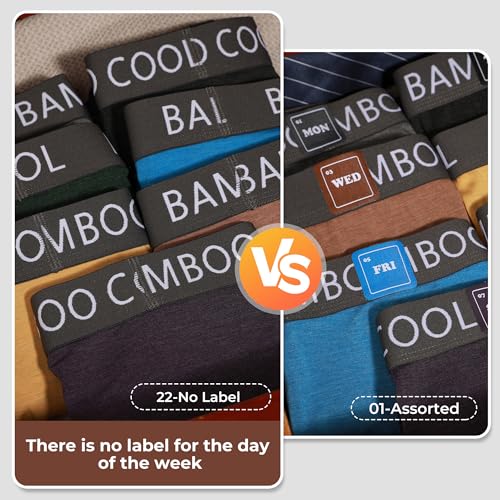 Image of BAMBOO COOL Men's Ultra ComfortSoft Underwear, Moisture Wicking & Breathable No Ride Up Boxer Briefs with Fly, Multipack