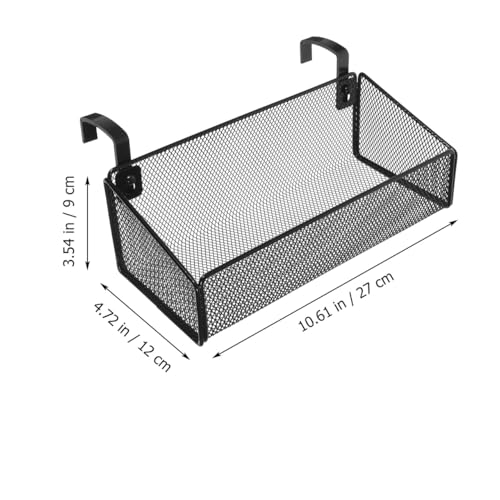 OKUMEYR Hängekorb Metall Schwarz Für Bett Organizer Mit Haken 10.63X5.12X3.54 Zoll Nachttisch Aufbewahrungskorb Für Wohnheim Schlafzimmer Büro