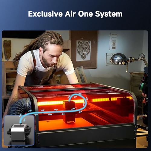 Image of Creality Falcon2 Pro 60W Laser Engraver, Enclosed Laser Cutter with Air Assist, 3-in-1 Laser Module, HD Camera Positioning, Auto Fan, Class 1 Safety Laser Engravering Machine for Wood and Metal