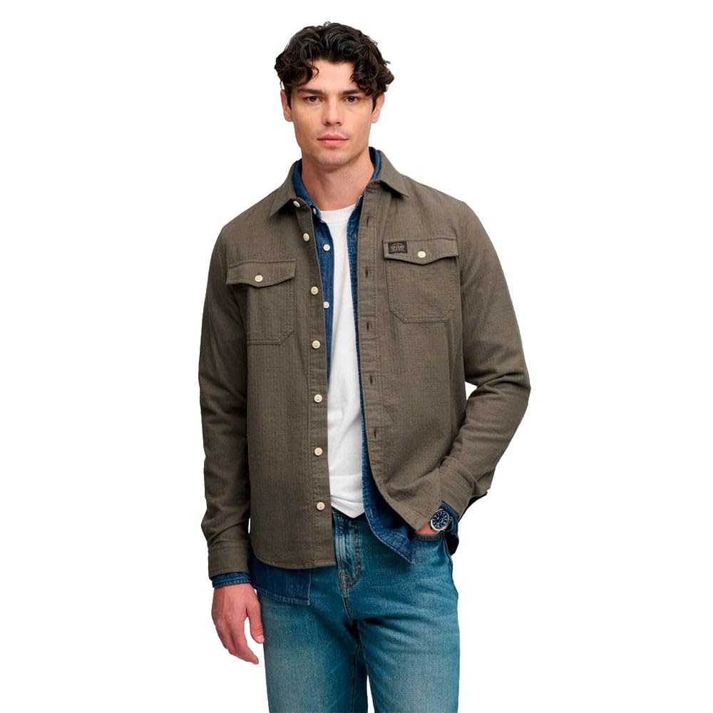 Superdry Camicia A Maniche Lunghe Herringbone Workwear XL