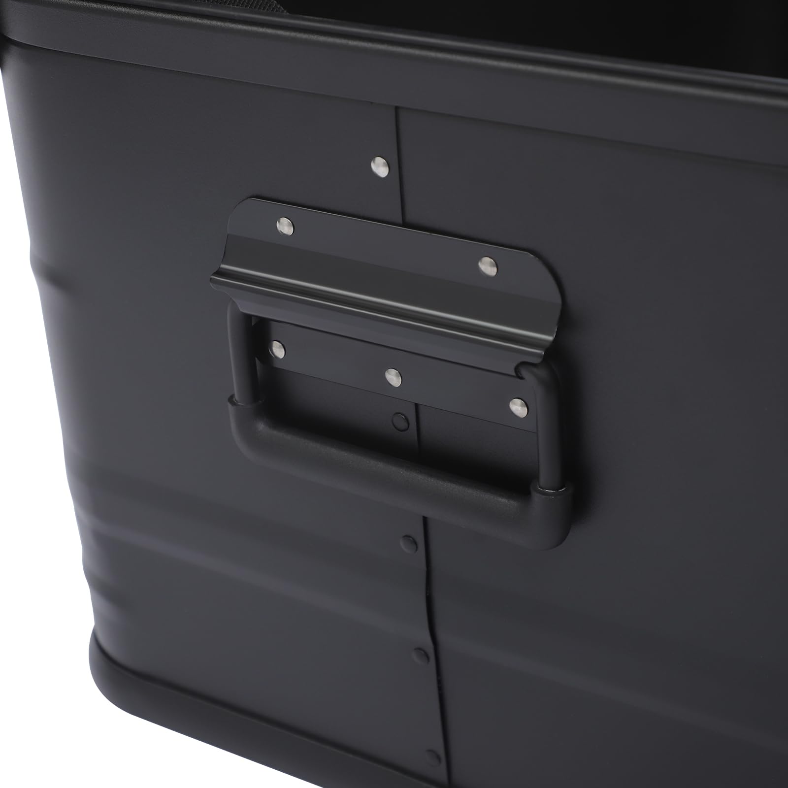 Aufbewahrungsbox mit Deckel 50L, Camping Transportbox Aluminium Wasserdicht, Stapelbar Metallbox Verschlussclips, stoßfest mit Dichtung, Outdoor Kiste für Camping, Angeln, Auto, Werkstatt