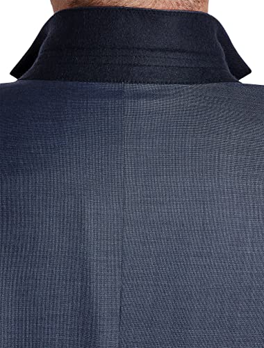 Oak Hill by DXL Big and Tall Premium Jacket-Relaxer Sharkskin Suit Jacket, Navy2
