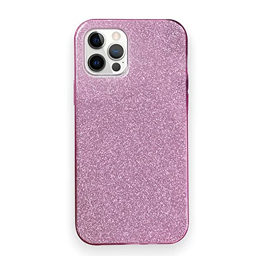 Coque iPhone 13 Pro Max paillettes dorées lavande anti-choc