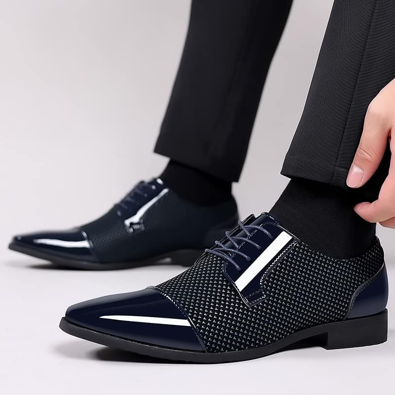 Image of Men's Dress Shoes Faux Patnt Leather Formal Oxford Tuxedo Shoes