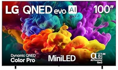 LG 100-Inch Class QNED evo AI QNED84B Series Mini LED 4K Smart TV w/Dolby Atmos, Dolby Vision, HDR10, AI Super Upscaling 4K, Filmmaker Mode, Wow Orchestra, Compatible with Alexa (100QNED84BU, 2026)