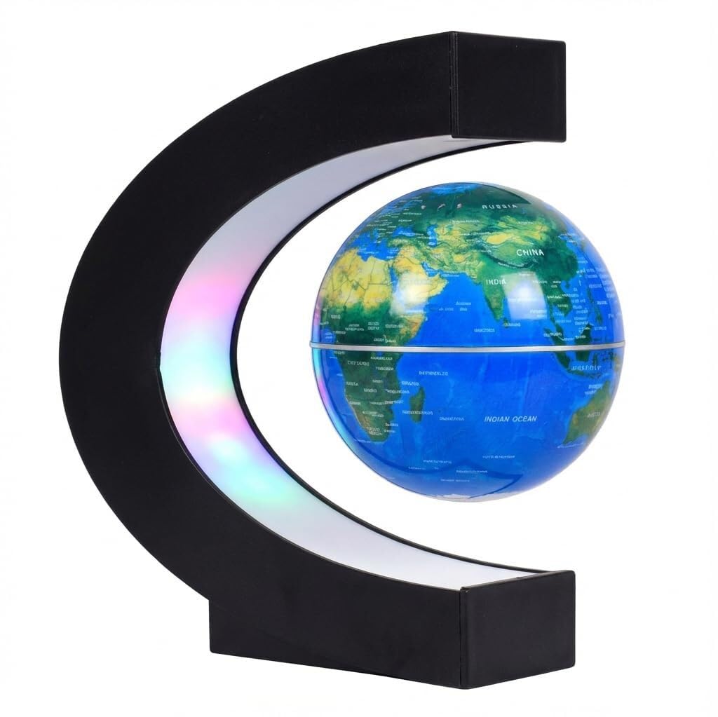 Globe flottant à lévitation magnétique de 8,5 cm, décor éducatif en forme de C for la maison, le bureau, l'étagère, cadeau créatif