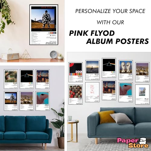 Image of Thepaper9store Pack of 12 - PInk Floyd Music Album Art Wall Posters 8.2x11.8 inch Adhesive Tape Attached Wall Decor Posters, Music Posters, Wall Art For Bedroom, Living room, Office (PInk Floyd)