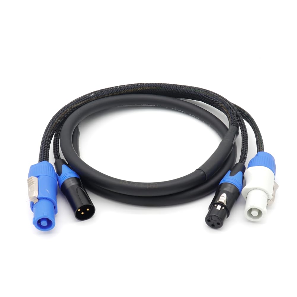 Câble Combo PowerCon XLR à 3 Broches 1m / 5m pour L'Écran D'Éclairage D'Éclairage de Scène de Haute Qualité DMX512 Power Con Cable 5M