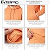 RIPT RCSWT763 Men's Hooded Soft Touch Loungewear Hoodie Sweatshirt Top, Orange, S #5