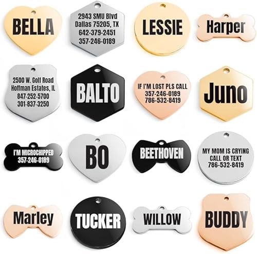 Zorweet Dog And Cat Id Tags Engraved For Pets Personalized Engraved And Personalized Stainless Steel Id Tags Custom Text Engraved On Both Sides thumb #3