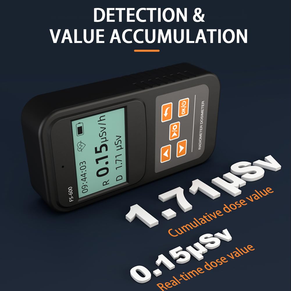 Detector de radiación, dosímetro personal, contador portátil, detector de radiación, FS-600 USB, probador de radiación de mano, dosímetro de mármol, blanco
