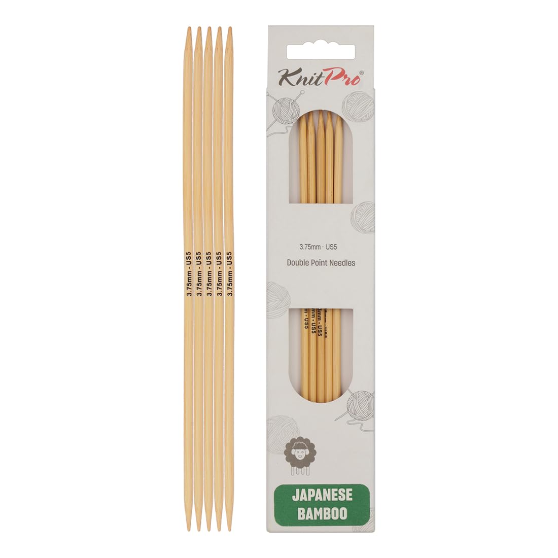 KnitPro Bamboo Double Pointed Needles 6" (15cm) | 3.75mm