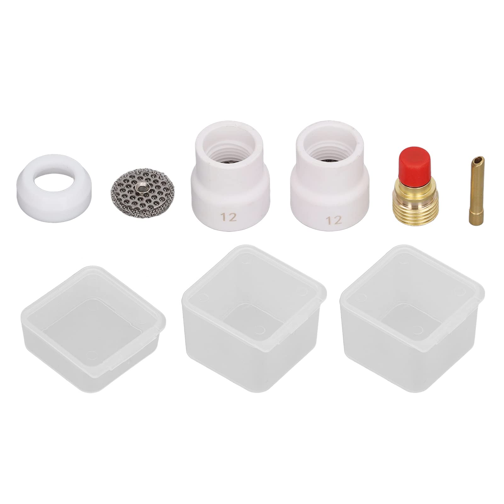 Respicefinem 6PCS Copper PTFE Standard Size TIG Welding Torch Adapter Kit For Replacement Suitable For WP 9 20 25 Argon Arc Welding Torch