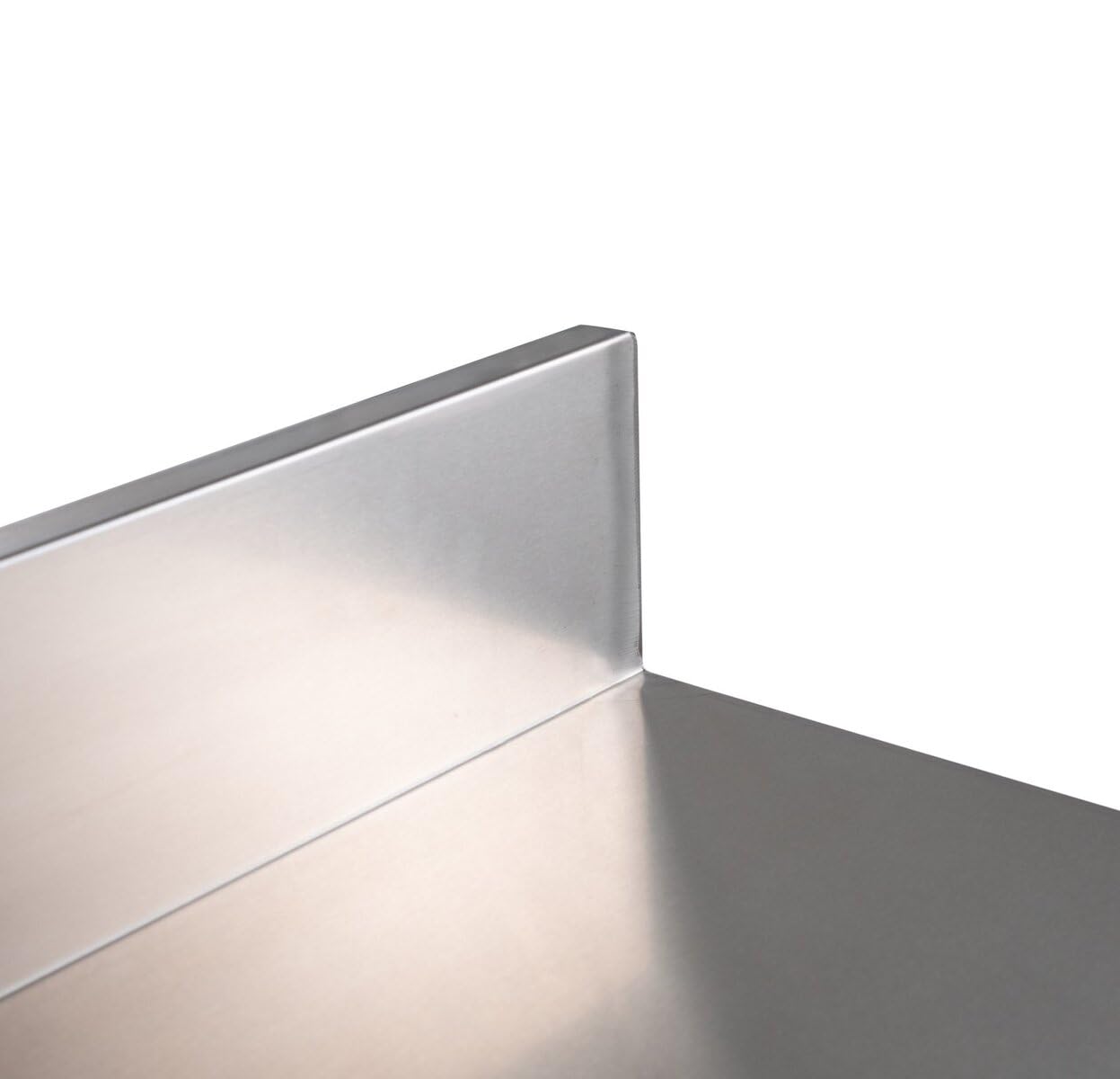 GastroHero Edelstahl Arbeitstisch Basic 100x60 cm mit Grundboden und Aufkantung, Chrom-Nickel-Stahl AISI 201, verstärkte Arbeitsplatte, höhenverstellbare Füße, Arbeitshöhe 850 mm