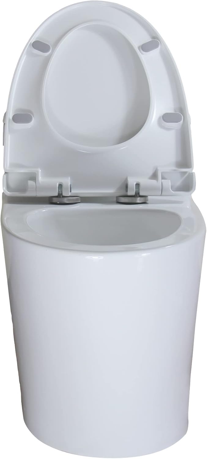 WinZo WZ5081T Elongated One Piece Toilet Dual Flush Low Profile Standard 12" Rough-in,White