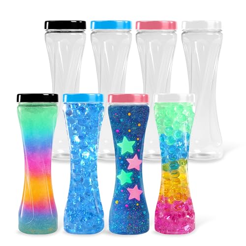 FUN AND MAGIC Sensory Bottle Kit – 8 Leakproof 10