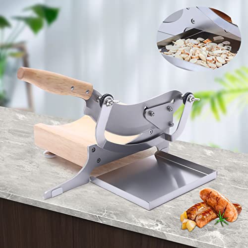Manual Meat Slicer Frozen Meat Beef Bones Cutter Stainless Steel Ginseng Herb Slicing Chinese Medicine Radiused Beef Jerky Cutter Machine with Detachable Tray for Chinese Herbs Beef Jerky - Thumbnail 4