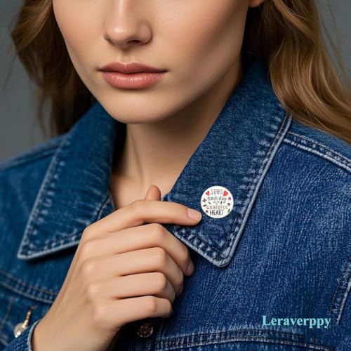 Image of Enamel Pin,Start Each Day With A Grateful Heart Lapel Pin,Inspirational Button Badge,Gift For Teen Student Worker Friends Family Teacher,DIY Decor,Denim Jacket Canvas Bag Backpack Accessory