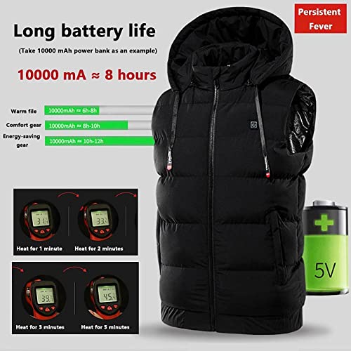 Chaleco calentado USB con 9 zonas de calefacción y temperatura regulable 3
