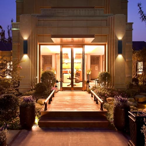 Image of Dusk to Dawn Outdoor Wall Lights, Aluminum Classic Outdoor Wall Sconce, Anti-Rust Waterproof Square Cylinder Wall Lantern Exterior Up Down Light Fixtures Matte Black [UL Listed] 2Pack