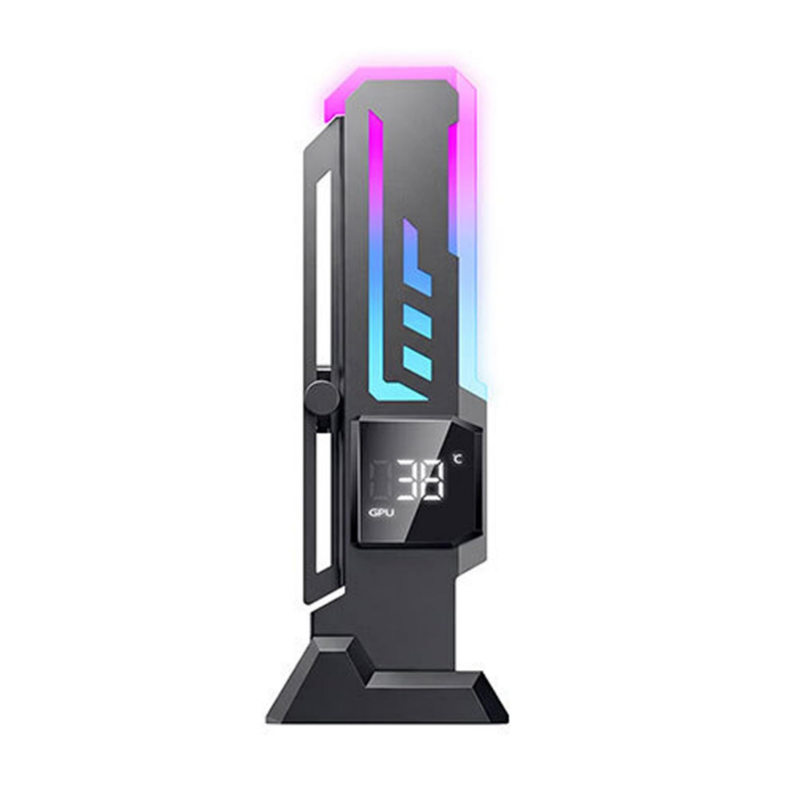 Ekoama Black Computer Case Gpu Mounting Bracket With Adjustable Argb Lighting And Structural Reinforcement Technology Gpu Stand