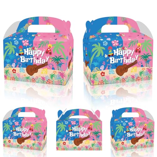 YOOUUQIAN 12Pcs Cartoon Blue Pink Birthday Party Gift Boxes/Candy Boxes Tote Bags Hawaii Party Favor Bags with Handles Cartoon Animation Theme Party Decoration Supplies