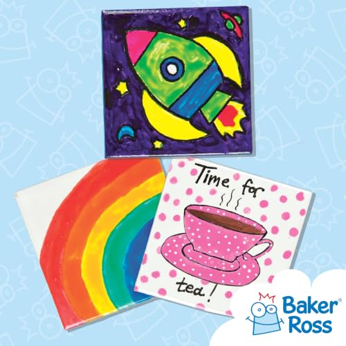 Miniatura 7 de Baker Ross Ek3336 Haz Tus Propios Posavasos Paquete De 6 Azulejos De Cerámica Para Niños Artes Y Manualidades
