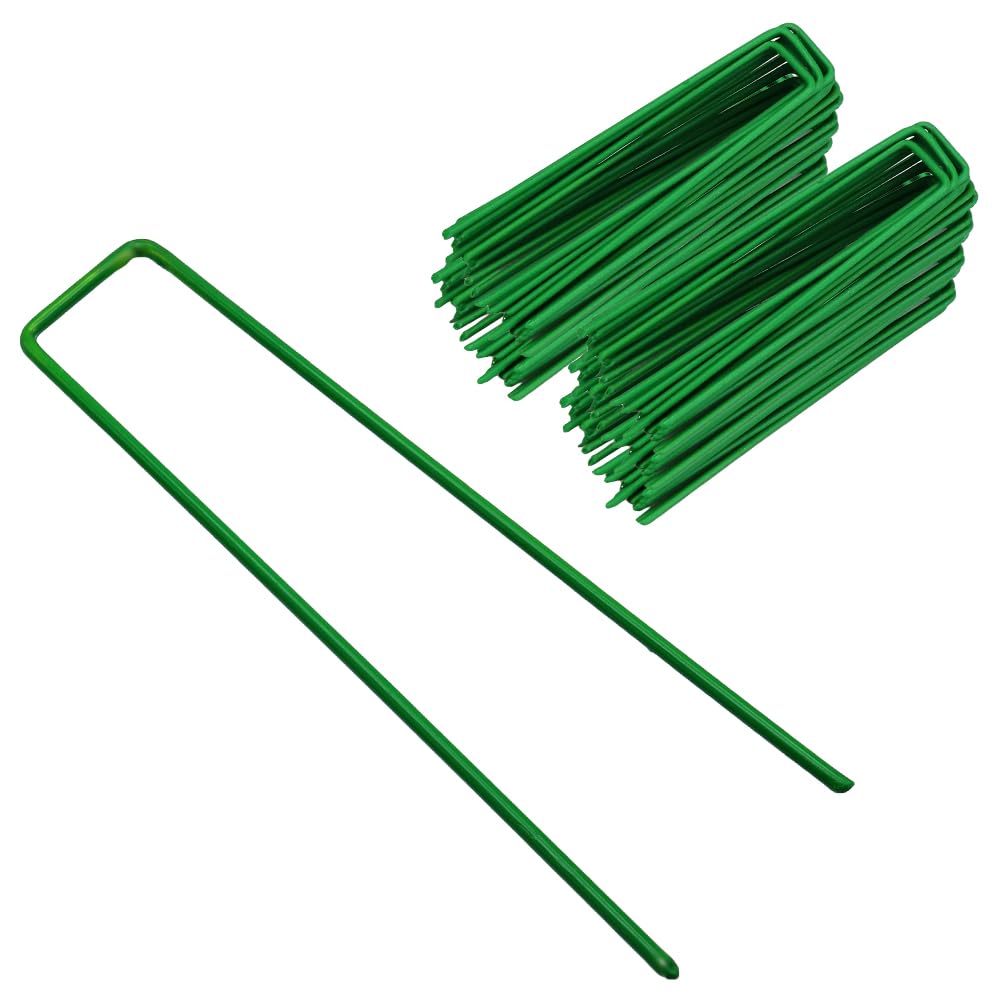 sasttie 100本セット 人工芝 ピン 防草シート 固定ピン 押さえピン U字ピン 芝生 U字釘 シートピン ガーデニング 農業 庭用(15cmx3cmx15cm)