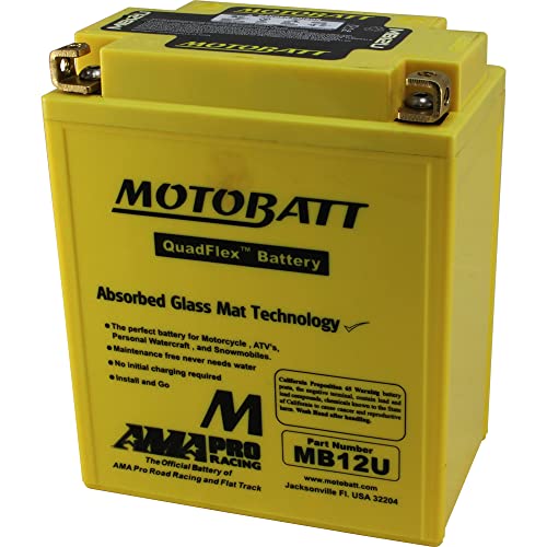 MOTOBATT - Batteria Moto AGM MB12U | 12V 14.0Ah 170CCA | Sigillata Attivata in Fabbrica | Compatibile con YB12A-A, YB12AAS, e altri | Compatibile con Honda, Yamaha, Kawasaki, Suzuki, BMW e tutti