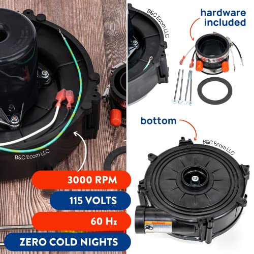 Furnace Blower Motor, Flue Draft Exhaust Inducer, Furnace Fan Vent, Motor Replacement Furnace Parts for A067, 66338, 333710-751, 329148-701, 3115 & Many More by B&C Ecom LLC